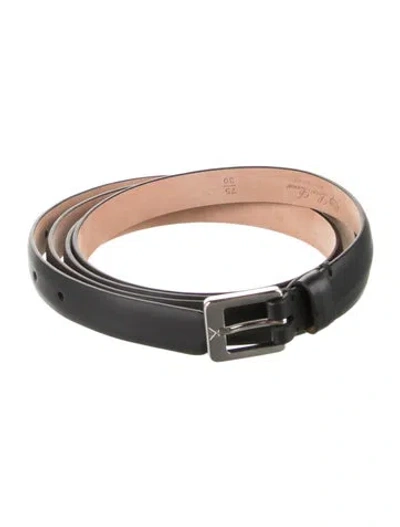 Pre-owned Loro Piana Skinny Leather Belt Kit In Black