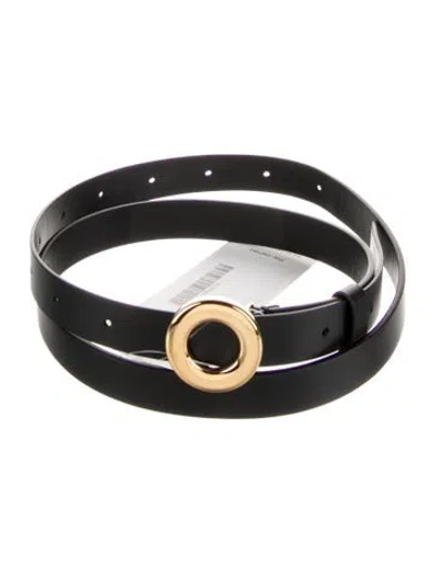 Pre-owned Loro Piana Skinny Leather Waist Belt In Black