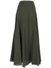 Loro Piana Women's Flavia Breeze Wool A-line Midi-skirt In Sencha Green
