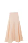 Loro Piana Silk Flared Skirt In Soft Pinkish