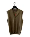 Loro Piana Button-front V-neck Vest In Brown