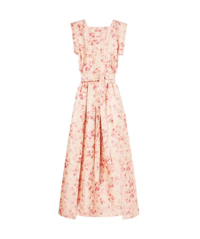 Loro Piana Sleeveless Dress In Chrysanthemum Garden Color/plum Blossom Color