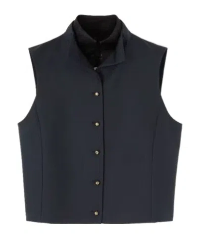 Loro Piana Sleeveless Vest In Navy Blue