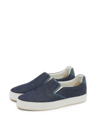 Pre-owned Loro Piana Slip-on Sneakers In Blue