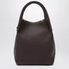 Loro Piana Small Bale Bag In Hammered Dark Chocolate Leather In Brown