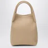 Loro Piana Small Bale Bag In Hammered Light Mastic Leather In Sand