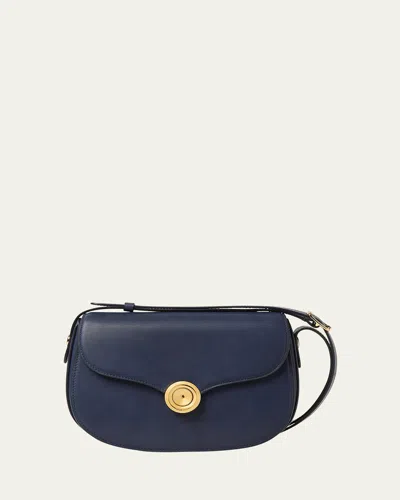 Loro Piana Small Ghiera Bag In Calf Leather In Underwater Blue Sun Gold
