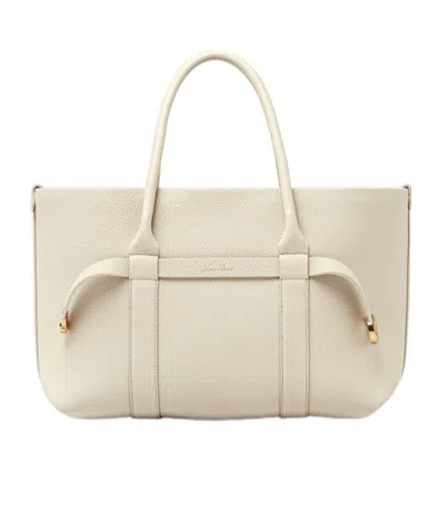 Loro Piana Small Ghiera Handbag In Nude