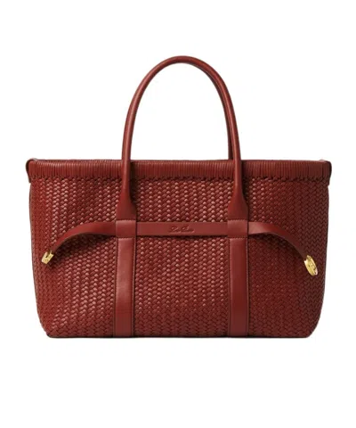 Loro Piana Small Ghiera Shopper In Dark Chestnut/sunshine Gold