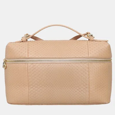 Pre-owned Loro Piana Snakeskin Extra Pocket L27 In Sand