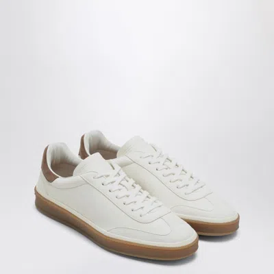 Loro Piana Tennis Walk Suede-trimmed Leather Sneakers In Neutral