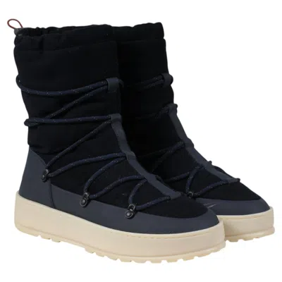 Pre-owned Loro Piana Snow Wander Ankle Boots Size 8.5 Eu 41.5 Navy Blue Quilted Walk Tan In White
