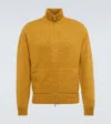 Loro Piana Snow Wander Cashmere Zip-up Sweater In Fancy Yellow Oil Mel