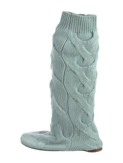 Pre-owned Loro Piana Sock Boots In Green
