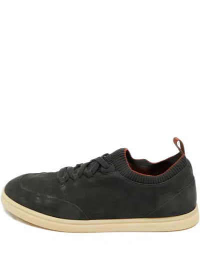 Pre-owned Loro Piana Soho Walk Leather Slip-on Sneakers In Green