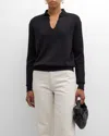 Loro Piana Sorbonne Polo Top In 8000 Black