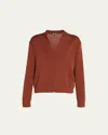 Loro Piana Sorbonne Polo Top In Clay Teapot