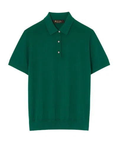 Loro Piana Sottile Polo Shirt In Green