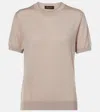 Loro Piana Sottile Wool, Silk And Cashmere Sweater In Beige