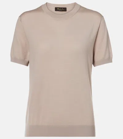 Loro Piana Sottile Wool, Silk And Cashmere Sweater In Beige
