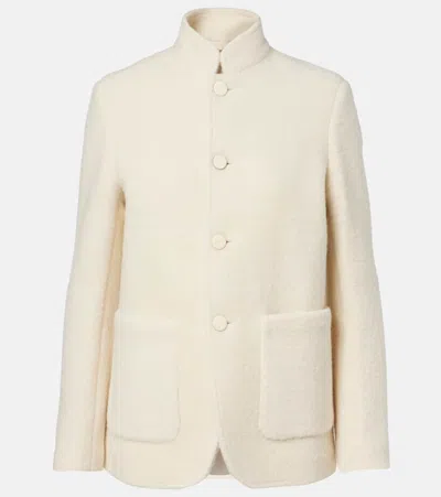 Loro Piana Spagna Alpaca, Wool, And Silk Jacket In White