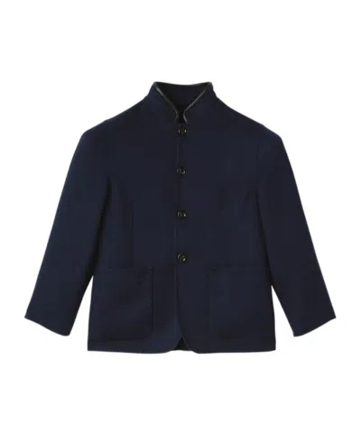 Loro Piana Spagna Cashmere Casual Jacket In Ink Blue