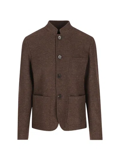 Loro Piana Spagna Jacke Mit Stehkragen In Brown