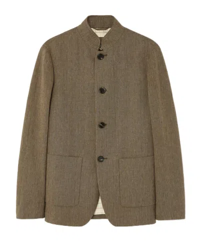 Loro Piana Spagna Jacket In Brown Chevron