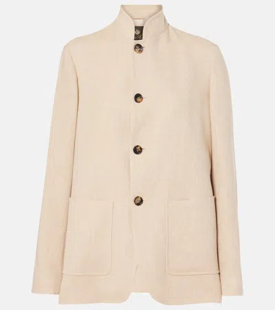 Loro Piana Spagna Linen Jacket In Beige