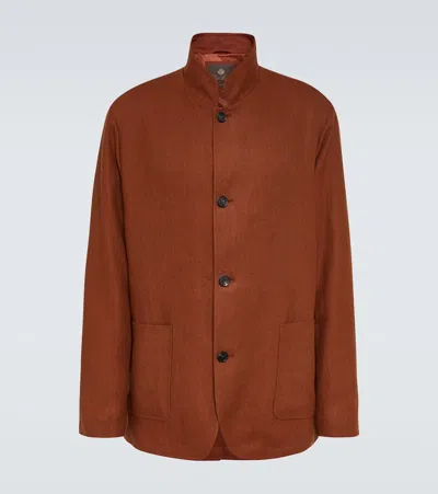 Loro Piana Spagna Linen Jacket In Kokuto Sugar