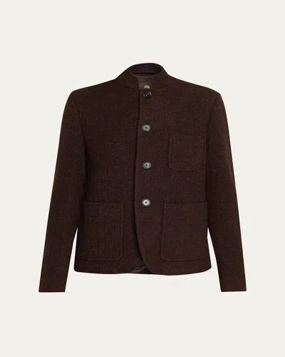 Loro Piana Spagna Mini Single-breasted Jacket In Brown