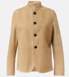 Loro Piana Spagna Mini Suede Jacket In Beige