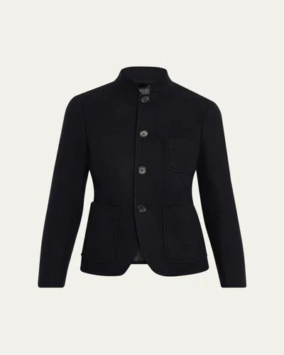 Loro Piana Spagna Patch Pocket Cashmere Jacket In Black