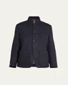 Loro Piana Spagna Patch Pocket Cashmere Jacket In Bz80 Blue Navy/grey