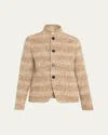 Loro Piana Spagna Wool Mini Single-breasted Jacket In Brown