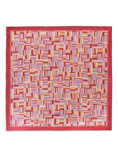 Loro Piana Square-print Scarf In Red