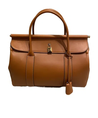 Loro Piana Stitch Detail Handbag In Warm Tan