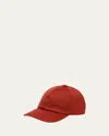 Loro Piana Storm System Cashmere Baseball Hat In Burnt Coral