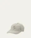 Loro Piana Storm System Cashmere Baseball Hat In Flannel Melange
