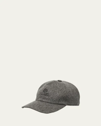 Loro Piana Storm System Cashmere Baseball Hat In Grey Melange