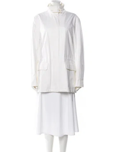Pre-owned Loro Piana Storm System Coat In White