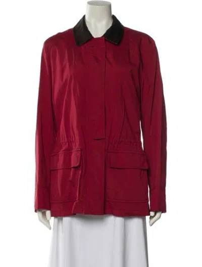 Pre-owned Loro Piana Storm System Nylon Utility Jacket In Red