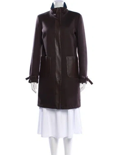 Pre-owned Loro Piana Storm System Reversible Virgin Wool Trench Coat In Brown
