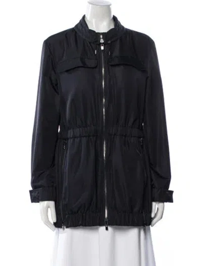 Pre-owned Loro Piana Storm System Silk Utility Jacket In Blue