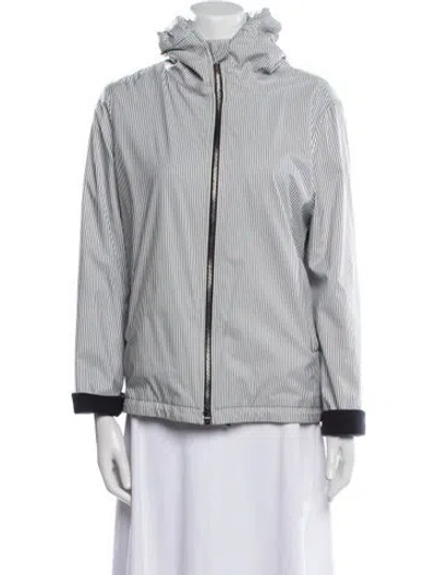 Pre-owned Loro Piana Storm System Striped Jacket In White