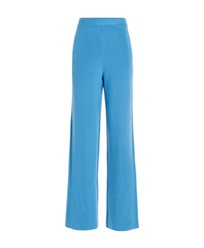 Loro Piana Straight-leg Knitted Trousers In Blue