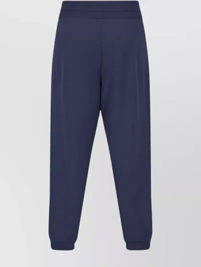 Loro Piana Straight Leg Trousers Elastic Waistband In Blue