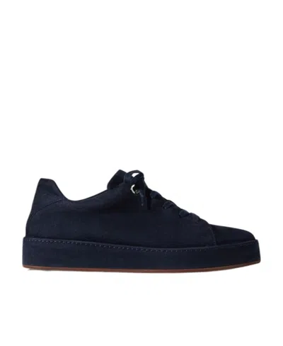 Loro Piana Strap-up Casual Sneakers In Midnight Blue