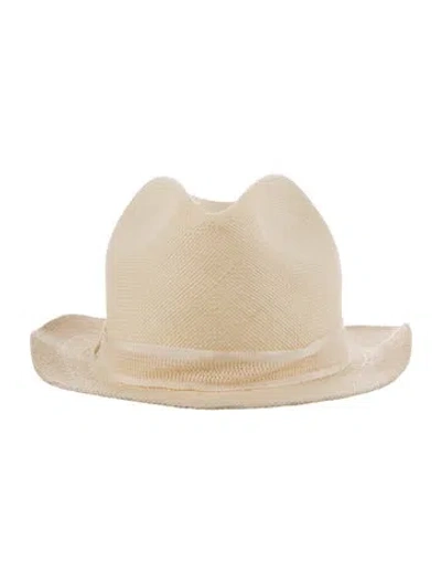 Pre-owned Loro Piana Straw Fedora In Neutral