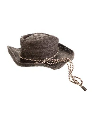 Pre-owned Loro Piana Straw Wide Brim Fedora In Brown